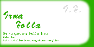 irma holla business card